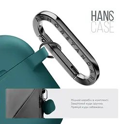 Силіконовий чохол для навушників Apple AirPods 4, Hang Case, зелений, ультратонкий захисний кейс товщиною 2 мм, захист від подряпин, пилу та ударів, компактний, з карабіном для кріплення, ArmorStandart (ARM81280) - мініатюра 4