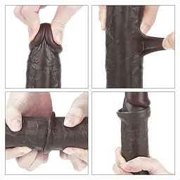 Фалоімітатор LoveToy Sliding Skin 24 см коричневий - мініатюра 18