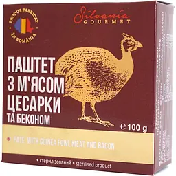 Паштет Silvania Gourmet з м'ясом цесарки та беконом 100 г (913042)