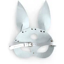 Шкіряна маска зайчика Art of Sex - Bunny mask, колір Білий - мініатюра 4