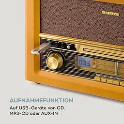 Стереосистема ретро Auna Belle Epoque Retro Stereo (10040054) Коричневий - мініатюра 4