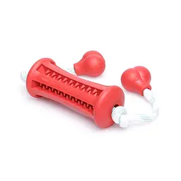 Іграшка для закладки ласощів з мотузкою Derby Rubber Dog Chew Toy Stick, Small Червоний - мініатюра 2