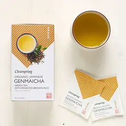 Чай зелений Clearspring Genmaicha зі смаженим рисом органічний 36 г (20 шт. х 1.8 г) - мініатюра 3