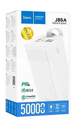 Портативний зарядний пристрій для телефону Power bank Hoco J86A Powermaster 50000 mAh 22.5W з ліхтарем Білий - мініатюра 4