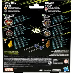 Іграшка-дзиґа Hasbro Beyblade X Marvel з пусковим пристроєм Iron Man 4-80B vs Thanos 4-60P (G0278_G0287) - мініатюра 6