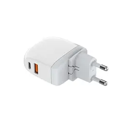 Зарядний пристрій Ldnio A2522C USB/ Type-C QC PD 30W з дисплеєм білий + кабель Type-C to Lightning - мініатюра 3
