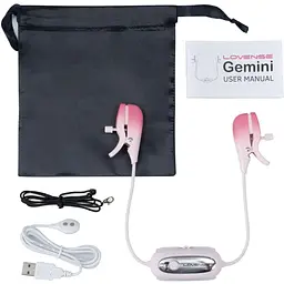 Смарт-вібратор для грудей Lovense Gemini регулювання стиснення соска можна носити - мініатюра 4
