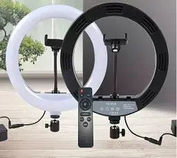 Кільцева LED лампа YQ-320B (30см) з утримувачем телефону для бьюті селфі зйомки Ring Light - мініатюра 6