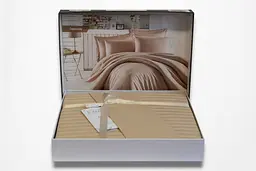 Постільна білизна Charlotte Cappucino Сатин-Stripe / простирадло на резинці 180x200см Cotton Shine pbe0052114 - мініатюра 2