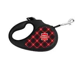 Повідець-рулетка для собак Waudog R-leash рисунок Шотландка M до 25 кг 5 м светоотражаюча стрічка
