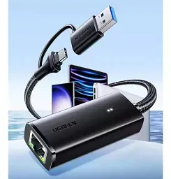 Адаптер для мережевого кабелю UGREEN CM650 USB C+USB A to RJ45 Gigabit Ethernet Adapter 1000Mbps (15638) - мініатюра 6