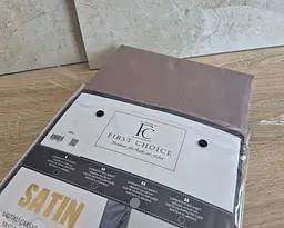 Турецьке простирадло на резинці First Choice 160х200х30 + 2 наволочки 50х70 сатин Mink - мініатюра 4