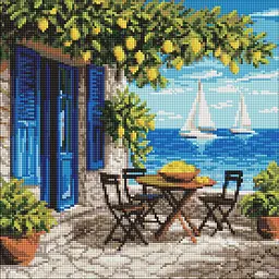 Алмазна мозаїка "Середземноморські канікули" art_selena_ua Ideyka AMO20424, 40х40 см