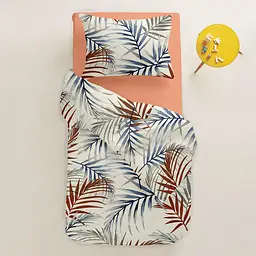 Підліткова постільна білизна з простирадлом на резинці BEIGE FOLIAGE COSAS (4822052079645) - мініатюра 2