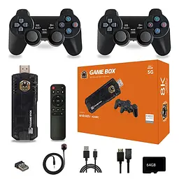 Ігрова консоль Game Box 8K X8 M98 Smart TV Stick 64GB ТВ приставка геймстик + 20000 вбудованих ігор - мініатюра 1