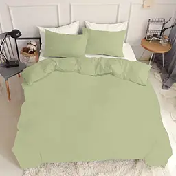 Комплект постільної білизни Cosas Olive Полуторний оливка (Ranfors_Olive_White_160) - мініатюра 2