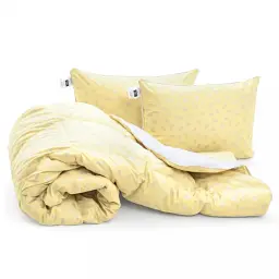 Набір MirSon пуховий №9518 Bio-Beige зима ковдра 200х220 см + 2 подушки бежевий (2200010805277) - мініатюра 2