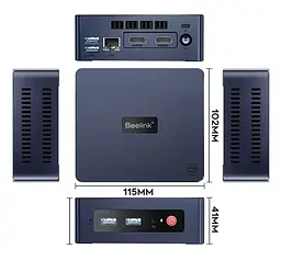 Неттоп MINI S13, Navy Blue, N150 (4x3.6 GHz, 6 Вт), 16Gb DDR4 3200 MHz SO-DIMM Beelink teh0020026 - мініатюра 3