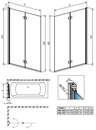 Шторка для ванни Radaway Essenza New PND 120 207212-01R права - мініатюра 3