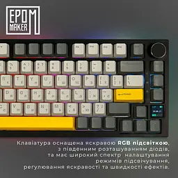 Клавіатура Epomaker AK820 Pro Gift Switch Black механічна бездротова (AK820-PRO-B-G) - мініатюра 13