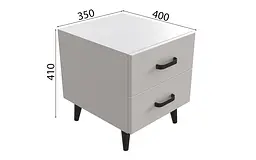 Тумба Віва 2 на конусних ніжках Ferrum-decor 41x35x40 Чорний метал ДСП Білий 16 мм (FRD-106815) - мініатюра 4