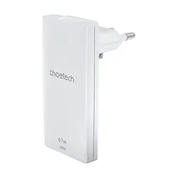 Мережевий зарядний пристрій Choetech PD6011 Ultra thin PD67W GAN A+C White (43-00155) - мініатюра 2