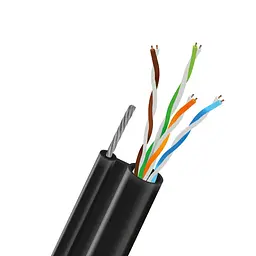 Кабель вита пара UTP CAT5E CU 0.51 LDPE Outdoor багатожильний дріт 7x0.45mm Kraft 305m (33-00055) - мініатюра 1
