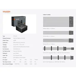 Блок живлення PcCooler YK650H 650W 80+Bronze 80+ Bronze (P3-YK650H-B1HWBK1-EU) - мініатюра 7