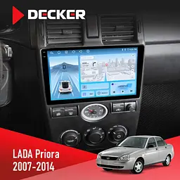 Штатна магнітола Lada Priora Black 2007-2014 Decker D9-010 6x128, DSP, 4G, 2K Decker (НФ-00008874)