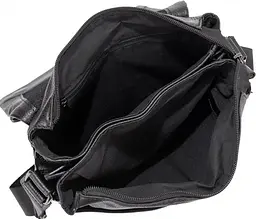 Шкіряний чоловічий месенджер чорний TIDING BAG sum0028692 - мініатюра 5