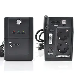 ДБЖ Ritar RTP650L-U (390W), 1x12V7Ah - мініатюра 1