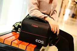 Сумка для фотоапарата Canon EOS протиударна, Чорний з червоним ( IBF009B ) - мініатюра 8