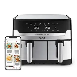 Двофритюрниця TEFAL Easy Fry&Gril EY905D10, 2.4кг, 8.3л, 2700Вт, чорно-сріблястий