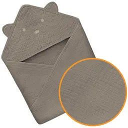 Рушник з капюшоном Lionelo Muslin Hooded Towel Beige Cappuccino 80х80 см - мініатюра 3