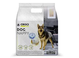 Підгузник для собак Croci Dog Nappy XXL вагою 18-30 кг обхват 40-62 см ЦІНА ЗА 1 ШТ C6028999