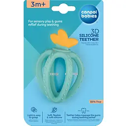 Іграшка-прорізувач Canpol babies 3D Полуничка, бірюзова (80/400_tur) - мініатюра 2