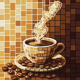 Картина за номерами "Вітраж. Кава" art_selena_ua KHO5166, 30х30 см