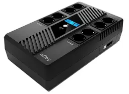 ДБЖ на 8 розеток NJOY Token 800 (UPCSBLS680TTOAZ01B) з дисплеєм і USB - мініатюра 3