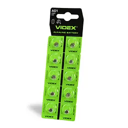 Батарейка годинникова Videx AG 1/LR621 BLISTER CARD 10 шт VIDEX (23265-000)