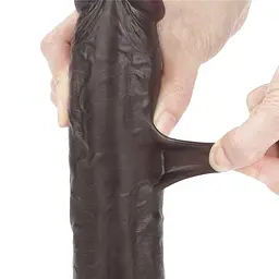 Фалоімітатор LoveToy Sliding Skin 24 см коричневий - мініатюра 14
