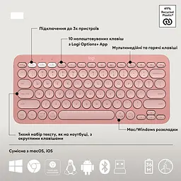 Комплект (клавіатура + миша) Logitech Pebble 2 Combo Rose (920-012241) UA [141508] - мініатюра 11