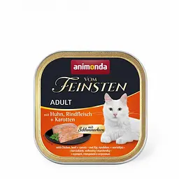 Вологий корм для кішок Animonda Vom Feinsten Adult with Chicken, Beef + Carrots з куркою, яловичиною та морквою 100 г (арт.AM-83262)