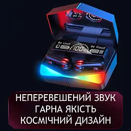Безпровідні вакуумні ігрові навушники М28. Зарядний кейс із функцією PowerBank - мініатюра 9