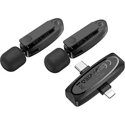 Мікрофонна радіосистема Hoco L15 Crystal Lightning/USB-C Black (638623) [158594] - мініатюра 3