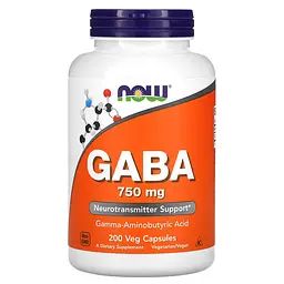 NOW Гамма-аміномасляна кислота (GABA) 750мг - 200 капсул