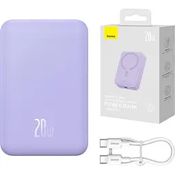 Зовнішній акумулятор Baseus Magnetic Mini 20W 20000 mAh Purple [PPCX150005] [117951] - мініатюра 7