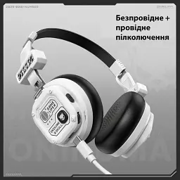 Бездротові ігрові навушники Onikuma GT803 Bluetooth гарнітура з мікрофоном та шумопоглинанням White (19121) - мініатюра 6