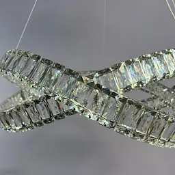 Підвісна кришталева LED-люстра з кільцями Linisoln 7108 CH хром 180 Вт 58 см для вітальні до 20 м2 - мініатюра 4