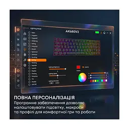 Клавіатура Ajazz AK680 V2 Ice Island Magnetic Switch USB UA White (AK680-V2-I-S-W) - мініатюра 9