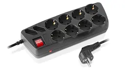 Фільтр мережевий RS-10 Protect, 10 розеток, 1.8 м, Black REAL-EL teh0024047 - мініатюра 5